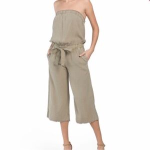 Cloth & Stone Strapless Tan Jumpsuit